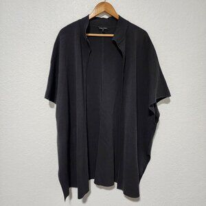 Eileen Fisher Short Sleeve Cardigan Size XL Gray Silk Blend Minimalist